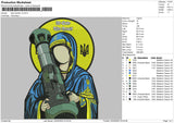 Saint Javelin V2 Embroidery File 4 size