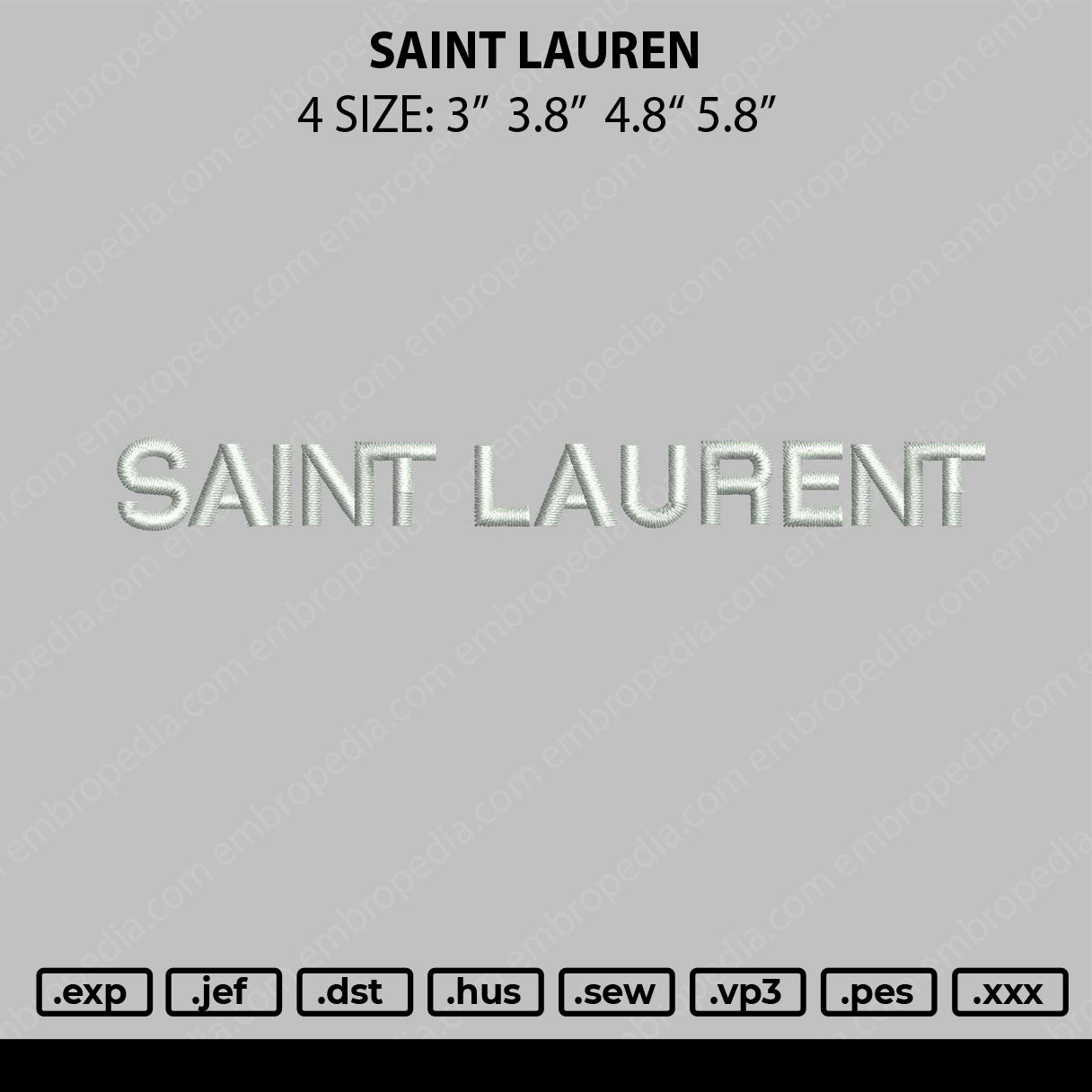 Saint Laurent Embroidery File 4 size