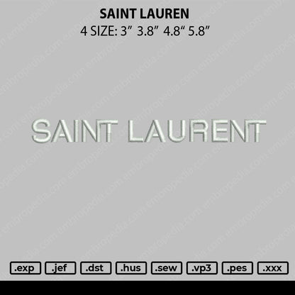 Saint Laurent Embroidery File 4 size