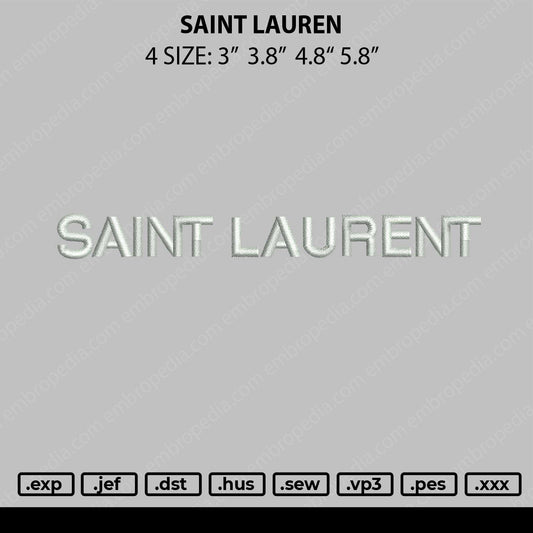Saint Laurent Embroidery File 4 size