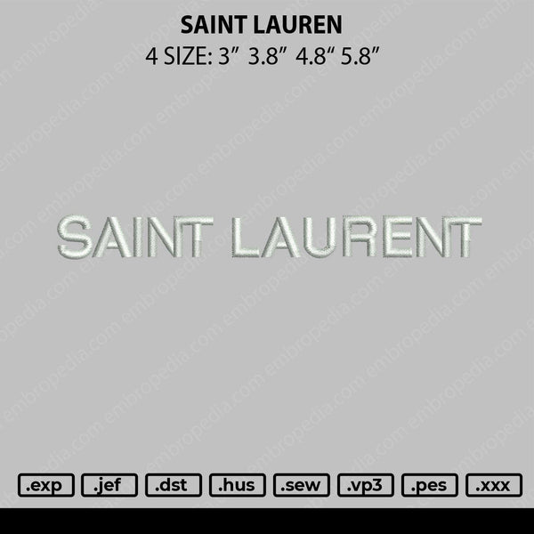 Saint Laurent Embroidery File 4 size