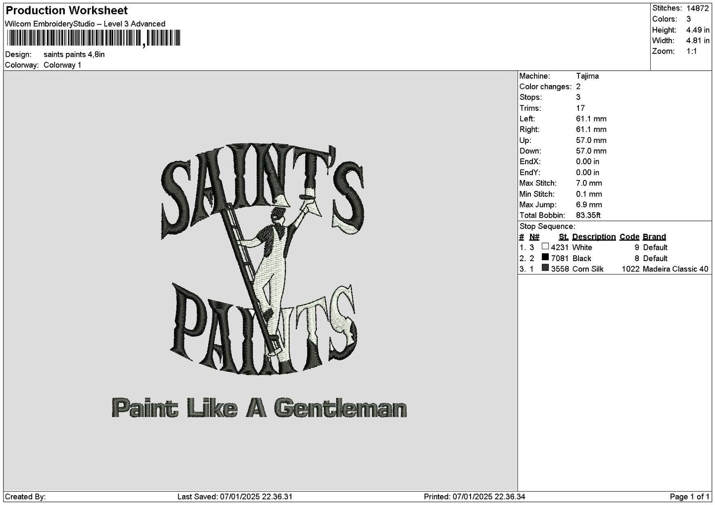 Saintstext 03 Embroidery File 6 sizes