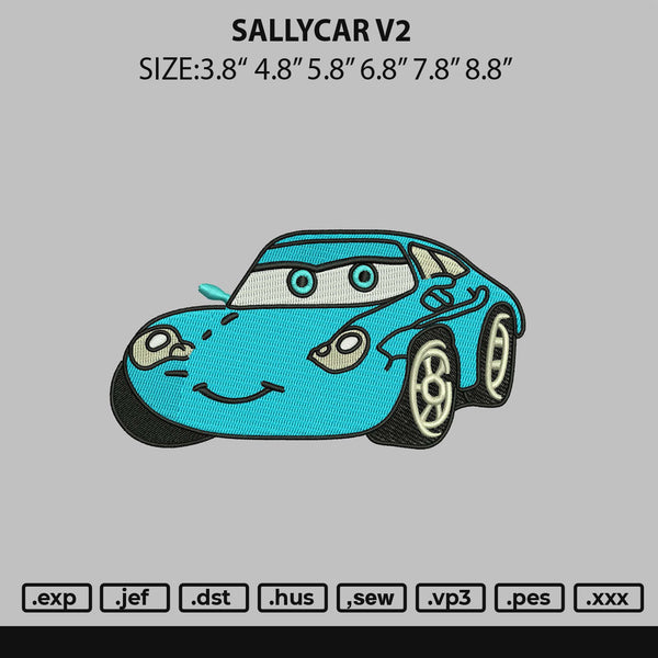 Sallycar v2 Embroidery File 6 sizes