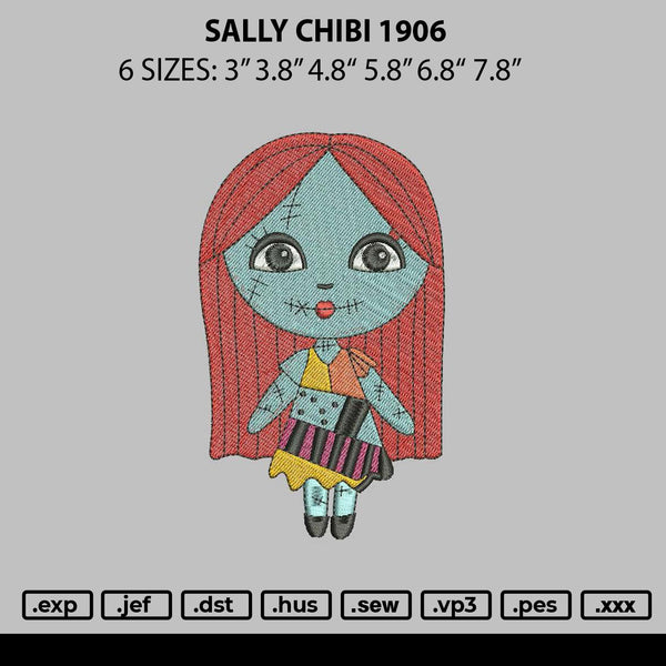 Sally Chibi 1906 Embroidery File 6 sizes