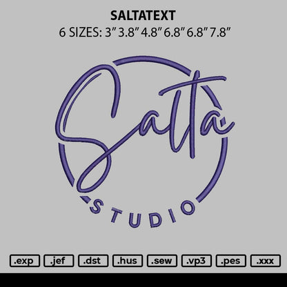 Saltatext Embroidery File 6 sizes