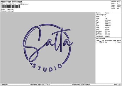 Saltatext Embroidery File 6 sizes