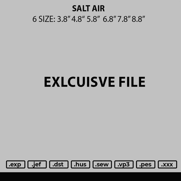 Salt Air Ebroidery File 6 sizes