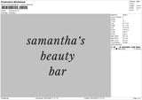 Samantatext Embroidery File 6 sizes
