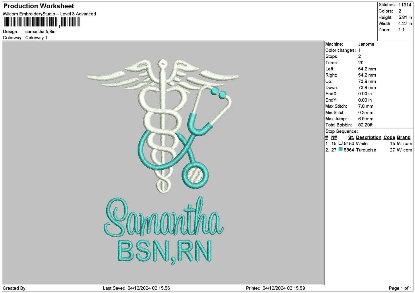 Samnthatext 01 Embroidery File 6 sizes