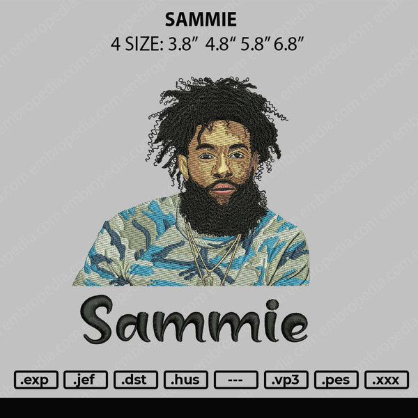 Sammie Embroidery File 4 size