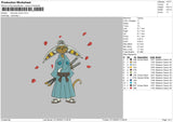Samurai Momo Embroidery File 6 sizes