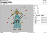 Samurai Momo Embroidery File 6 sizes
