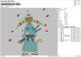 Samurai Momo Embroidery File 6 sizes