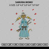 Samurai Momo Embroidery File 6 sizes