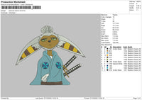 Samurai Momo V2 Embroidery File 6 sizes