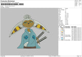 Samurai Momo V2 Embroidery File 6 sizes