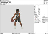 Player Antonio Embroidery File 6 sizes