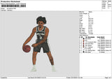 Player Antonio Embroidery File 6 sizes