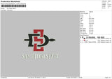 San Diego States Embroidery File 4 size
