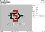 San Diego States Embroidery File 4 size