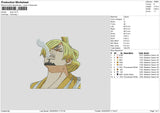 Sanji Embroidery File 6 sizes