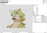 Sanji Embroidery File 6 sizes