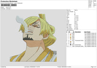 Sanji Embroidery File 6 sizes