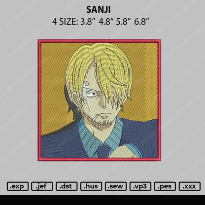 Sanji Embroidery File 4 size