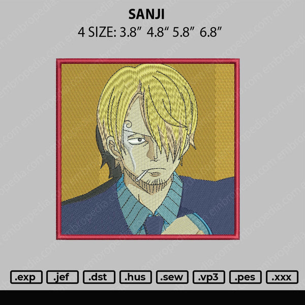 Sanji Embroidery File 4 size