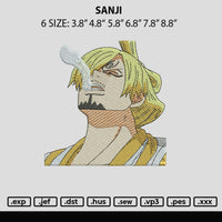Sanji Embroidery File 6 sizes