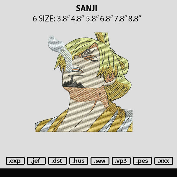 Sanji Embroidery File 6 sizes