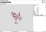 Santa Glass Embroidery File 6 sizes