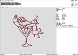 Santa Glass Embroidery File 6 sizes