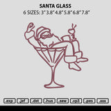 Santa Glass Embroidery File 6 sizes