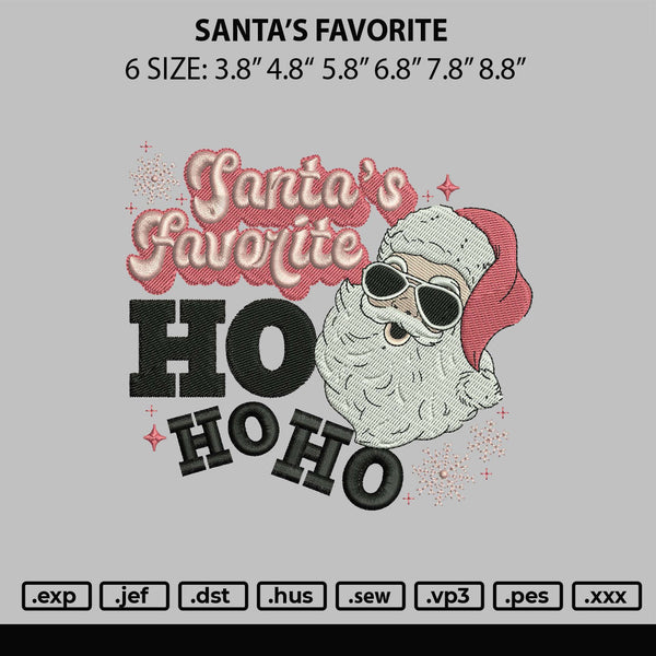 Santa Favorite Embroidery File 6 sizes