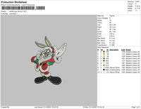 Santa Bugs Bunny Embroidery File 4 size