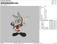 Santa Bugs Bunny Embroidery File 4 size