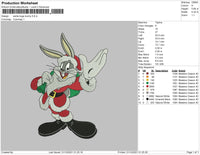 Santa Bugs Bunny Embroidery File 4 size