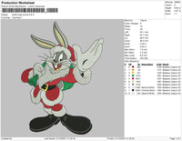 Santa Bugs Bunny Embroidery File 4 size