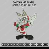 Santa Bugs Bunny Embroidery File 4 size