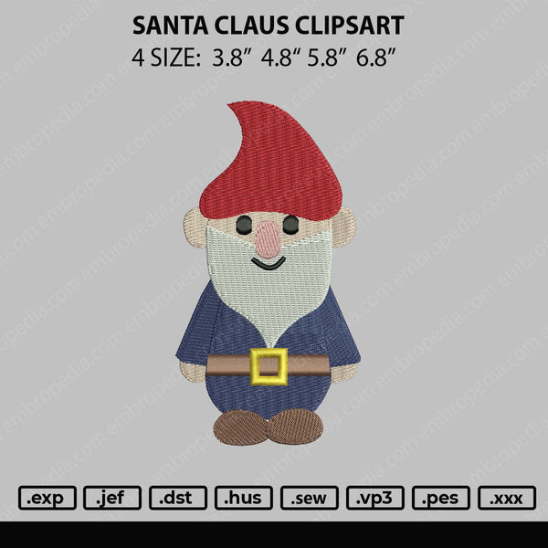Santa Claus Clipsart Embroidery File 4 size