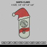 Santa Claws Embroidery File 4 size