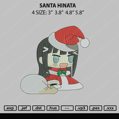 Santa Hinata Embroidery File 4 size