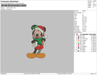 Santa Mickey Embroidery File 4 size