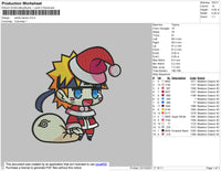 Santa Naruto Embroidery File 4 size
