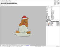 Santa Pooh Embroidery File 4 size