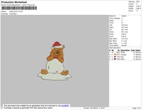 Santa Pooh Embroidery File 4 size