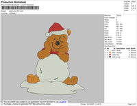 Santa Pooh Embroidery File 4 size