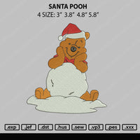 Santa Pooh Embroidery File 4 size