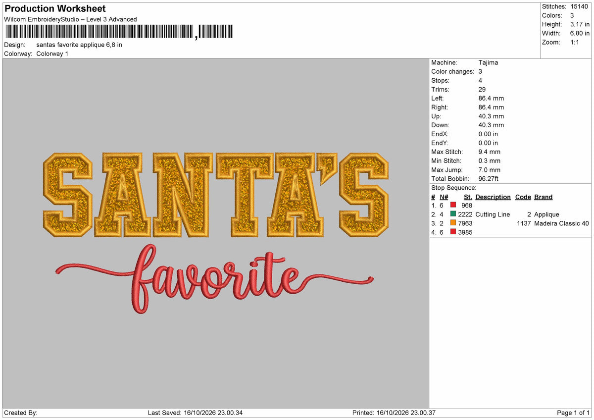 Santas Applique V2 Embroidery Machine Design File 6 sizes